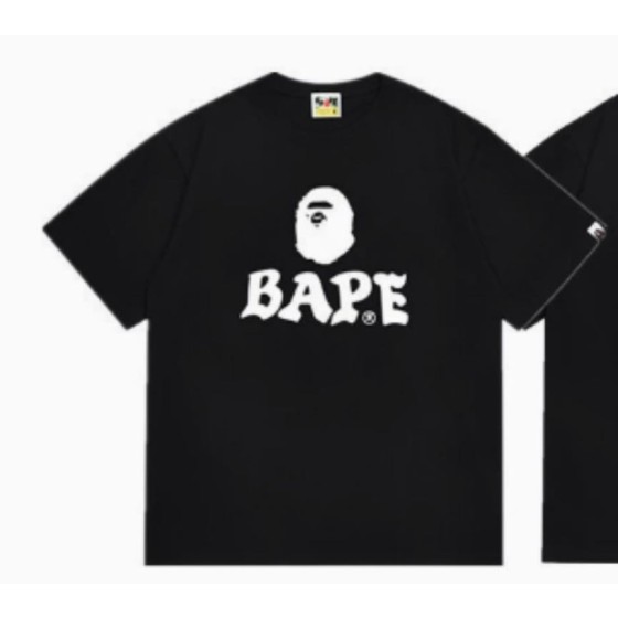 Black BAPE T-Shirt with "BAPE" and Ape Head Logo